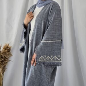 عباية لنن رمادي